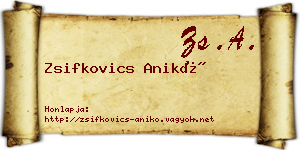 Zsifkovics Anikó névjegykártya